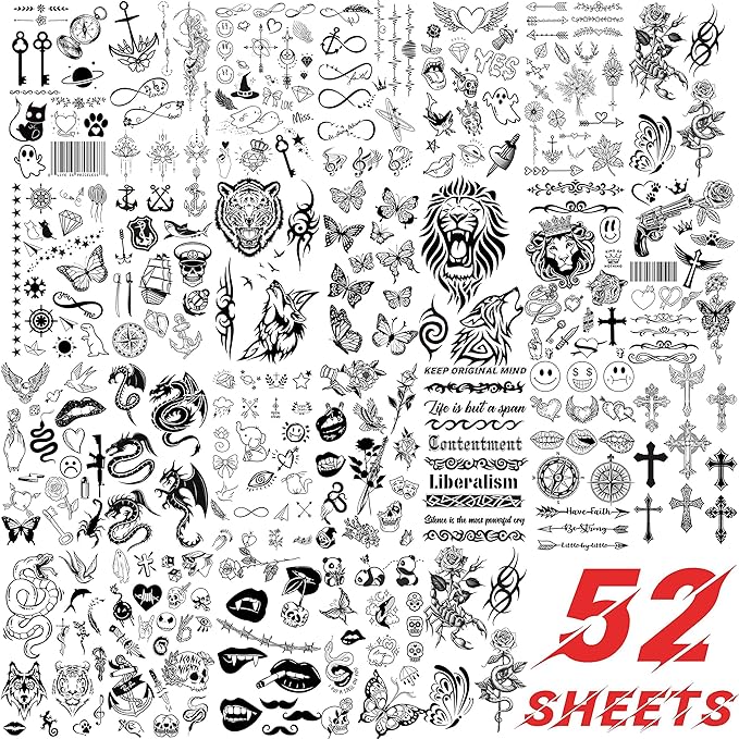 52 Sheets Tiny Small Temporary Tattoos - Image 6