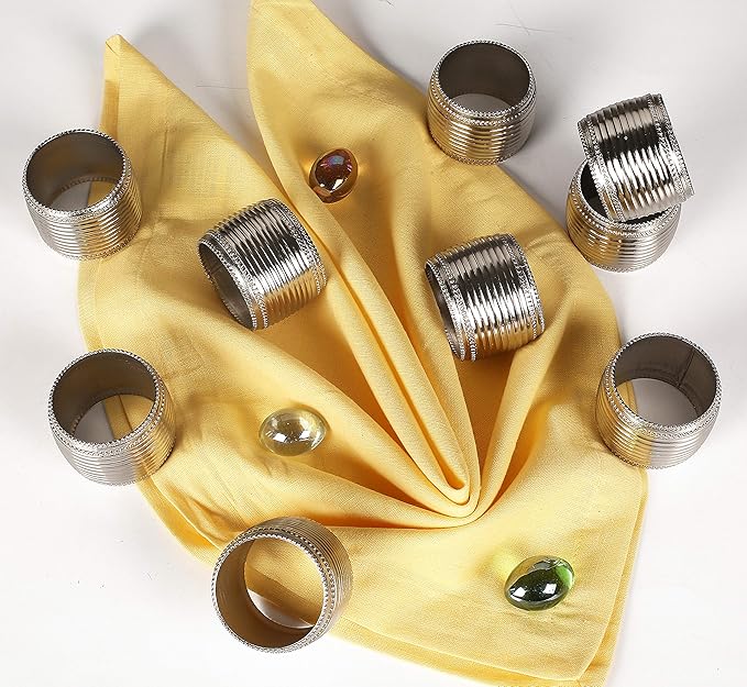Silver Napkin Rings Set of 12 – Classic Metal Napkin Holders - Image 4