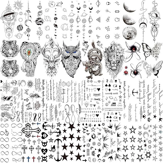 66 Sheets 430+ PCS Cute Temporary Tattoos - Image 6