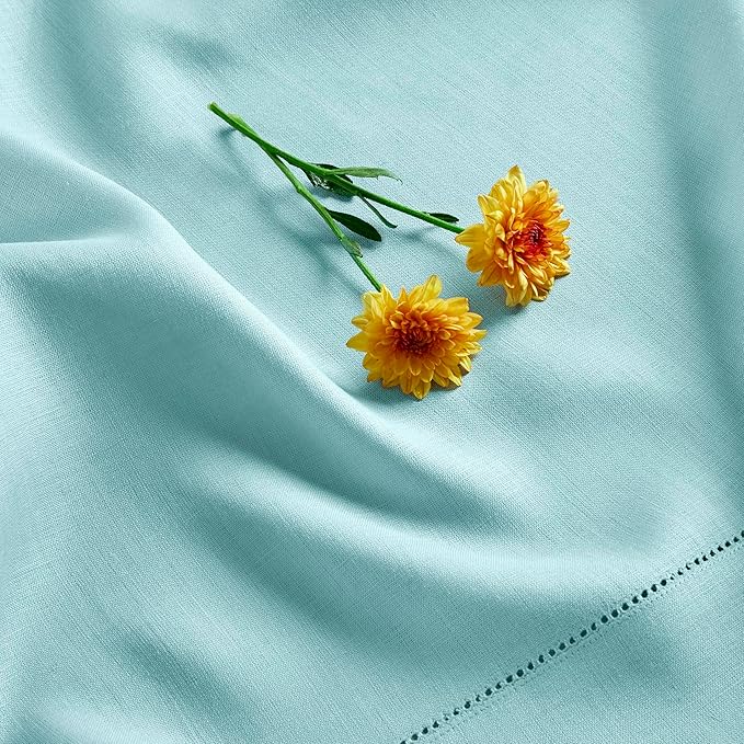 Solino Home Linen Aqua Blue Table Runner 120 Inches Long - Image 8