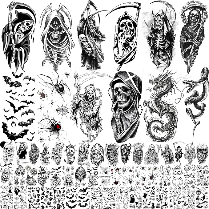 61 Sheets Halloween Temporary Tattoos by EGMBGM