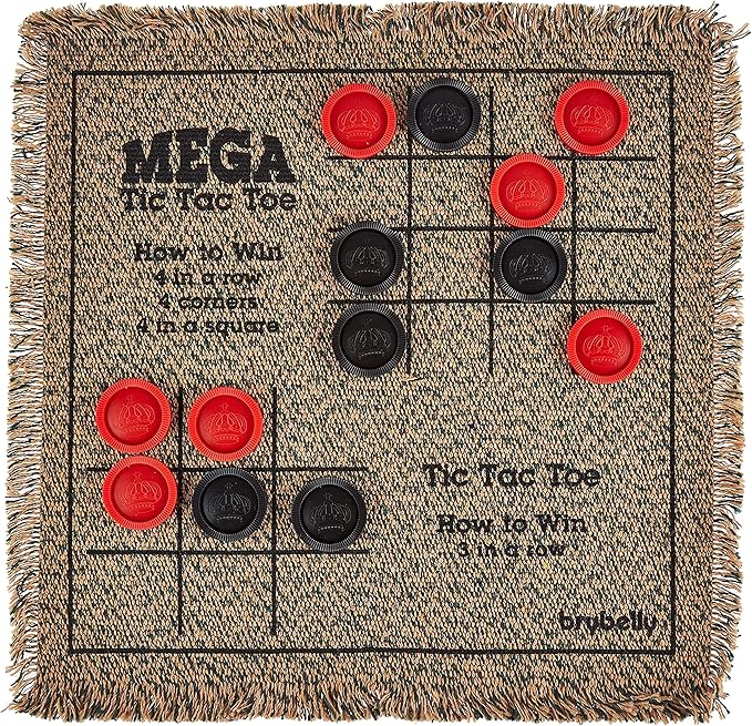 3-in-1 Mini Checkers Rug + Classic & Mega Tic Tac Toe - Image 3
