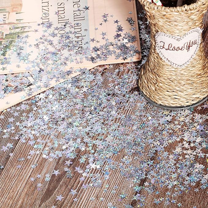 Hestya 60g Star Confetti Glitter Table Confetti Metallic Foil Stars - Image 3