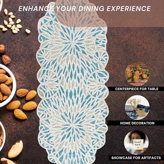 Handcrafted Beaded Table Runner – Elegant, Stain-Resistant Glass Bead & - Image 4
