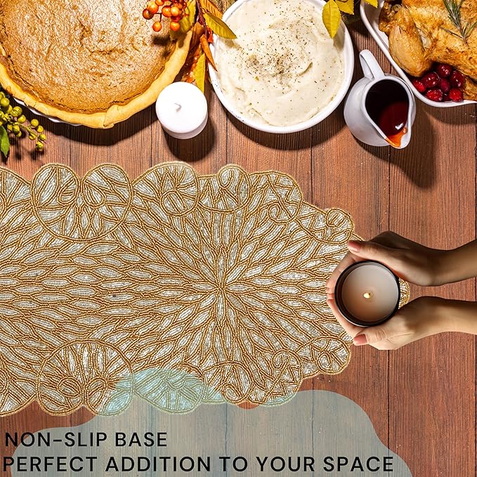 Metallic Bead Table Runner 13x36 Inches - Image 6